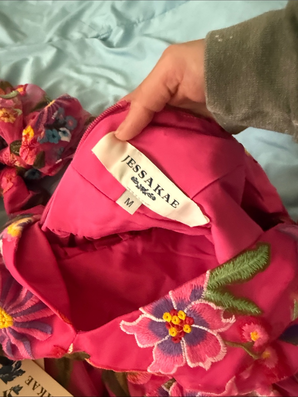 JessaKae Bright Pink Floral Embroidered Maxi Dress - Picture 2 of 2